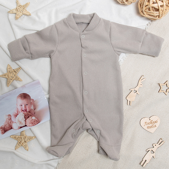 М-511 Комбинезон-слип детский (лапша),серый, рост 56