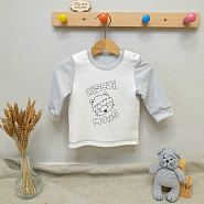 № КЛ-02 Лонгслив детский на двух кнопках с принтом 