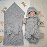 КВ-102 Вязанный комплект на выписку.  Серый