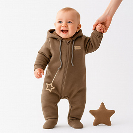 М-535 Комбинезон футер с начесом. Шоколад