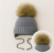 Б-298 Шапочка вязаная с понпоном 