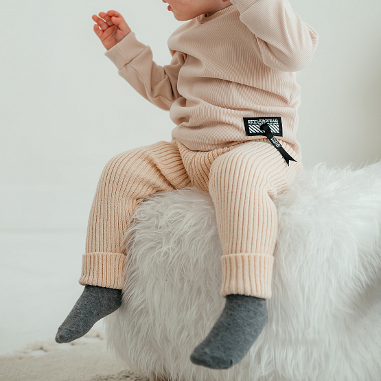 Т-106 Штаны вязаные, бежевые