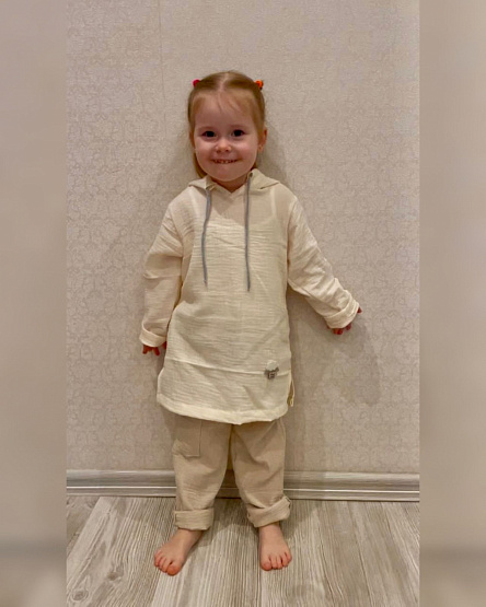 К-337 Туника из муслина. Молочная