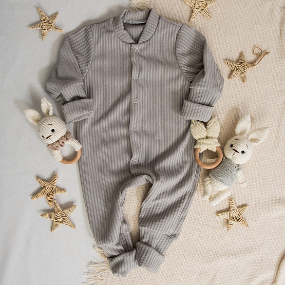 М-510 Комбинезон-слип из трикотажного полотна, серый, рост 68