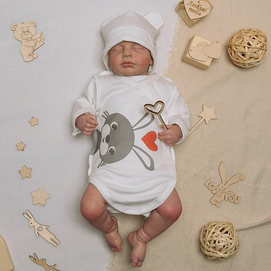 №Д-27 Боди длинный рукав на кнопках с принтом , рост 56