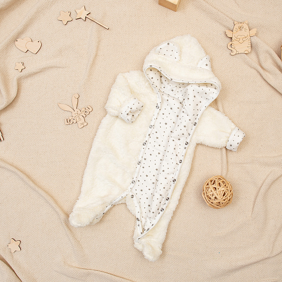 Комбинезон на кнопках «Плюшик» №М-464 молочный, рост 56