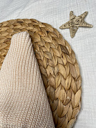 Б-302 Вязаная шапочка с хлопковым подкладом. Бежевая