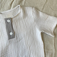 К-509 костюм из муслина двухцветный. Серый