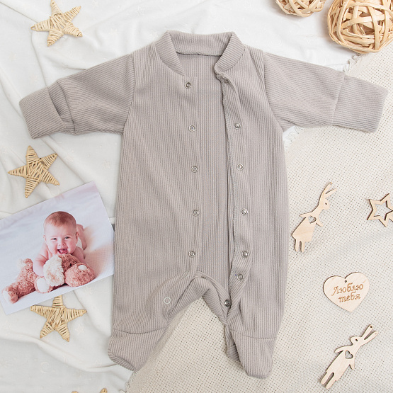 М-511 Комбинезон-слип детский (лапша),серый, рост 56