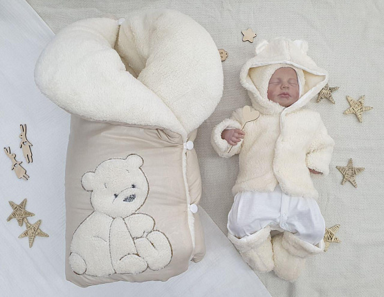 Комплект на выписку «Baby Bear» №343 молочный демисезон