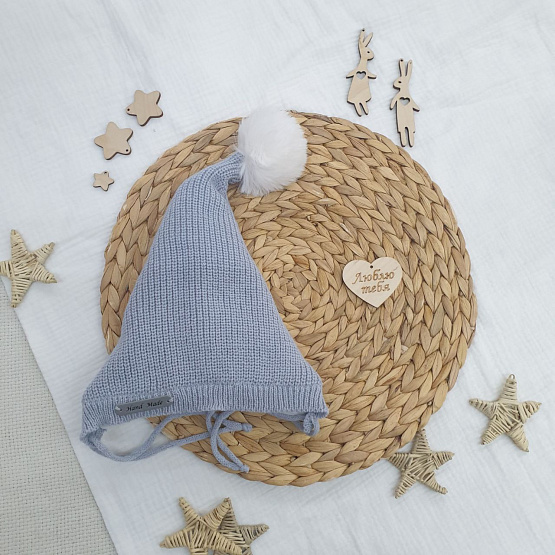 Б-300 Шапочка вязаная с помпоном 