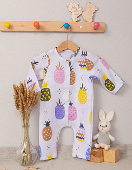 М-512 Комбинезон-слип из муслина, ананасы