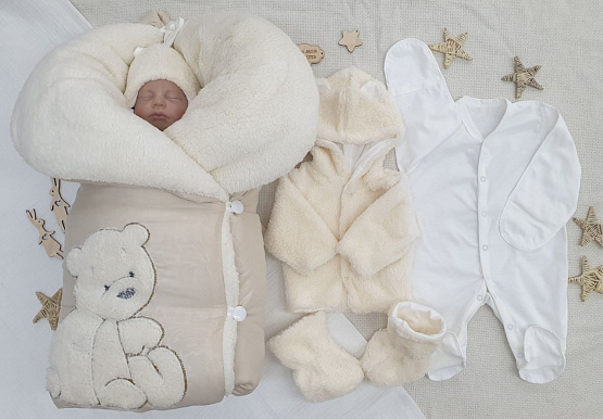 Комплект на выписку «Baby Bear» №343 молочный демисезон