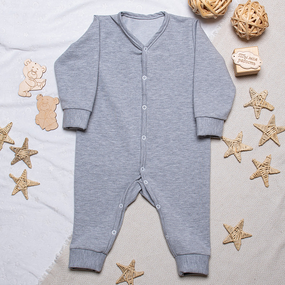 М-493 Комбинезон на кнопках с манжетами,цвет серый, рост 74