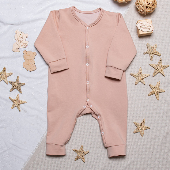 М-493 Комбинезон на кнопках с манжетами,цвет бежевый, рост 74