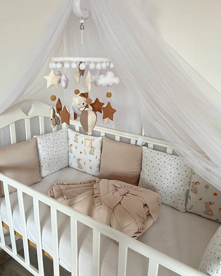 Бортики-подушки  + постельное белье