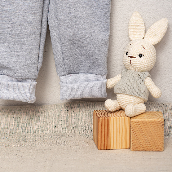 № Т-103, Брюки детские, футер двунитка, серый, рост 68