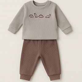 К-349 Костюм "Baby Dino" штаны + лонгслив. Серый 