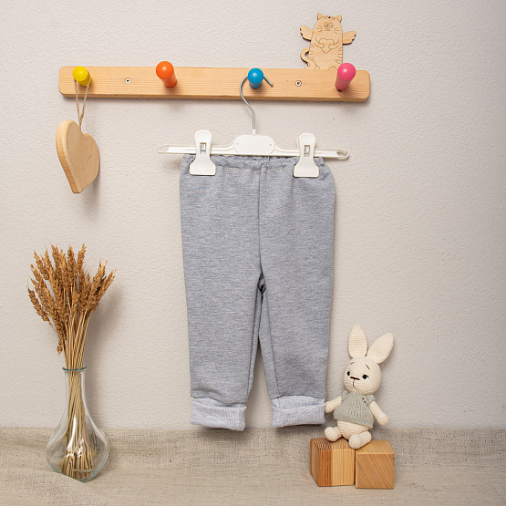 № Т-103, Брюки детские, футер двунитка, серый, рост 68