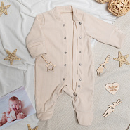 М-511 Комбинезон-слип детский (лапша) с закрытой ножкой, молочный,  рост 56