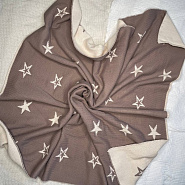 ПВ-41 Плед вязаный двухсторонний Звезда. Шоколад