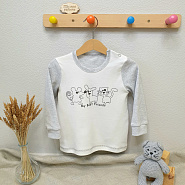 № КЛ-02 Лонгслив детский  на двух кнопках с принтом 