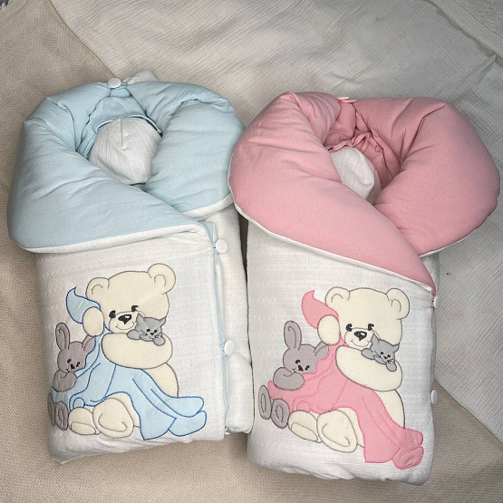 474 Комплект на выписку Обнимашка. Голубой