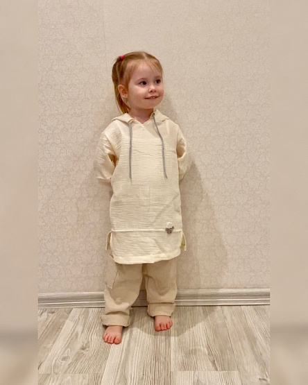 К-337 Туника из муслина. Молочная