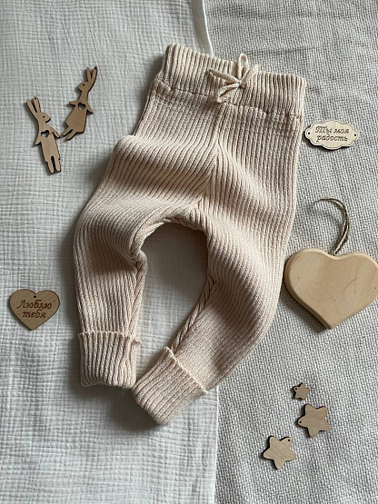 Т-106 Штаны вязаные, бежевые