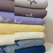 ПВ-41 Плед вязаный двухсторонний Звезда. Бежевый