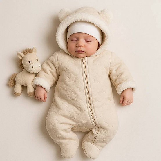 №М-504 Комбинезон утепленный с капюшоном на молнии, рост 68