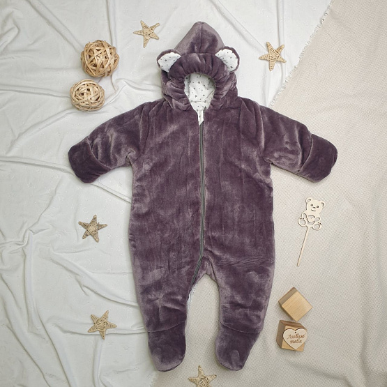 №11-412  Комбинезон детский «Плюшевый Мишка» , баклажан, рост 68/74