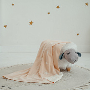 ПВ-41 Плед вязаный двухсторонний Звезда. Бежевый