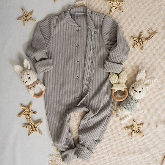 М-510 Комбинезон-слип из трикотажного полотна, серый, рост 68