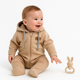 М-535 Комбинезон футер с начесом. Бежевый