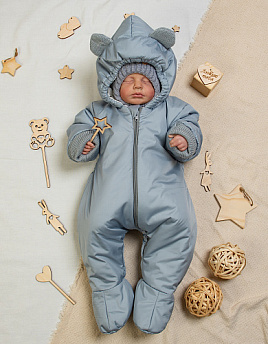 №11-408 Комбинезон утепленный прогулочный с капюшоном "Space" , серый