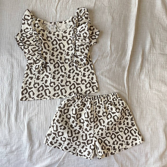 К-511 костюм из муслина «Леопард».  шоколад