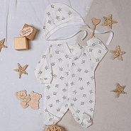 М-446 Комплект комбинезон-слип с шапочкой, в ассортименте, короны, рост 56