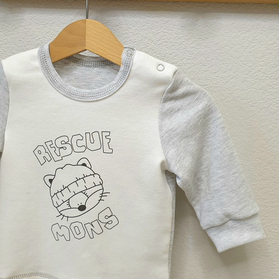 № КЛ-02 Лонгслив детский на двух кнопках с принтом 