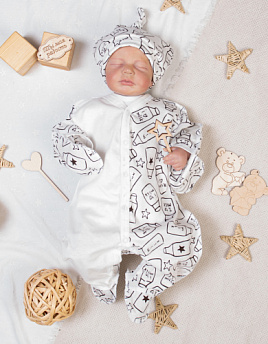 №М-469 Комбинезон на кнопках с шапочкой 