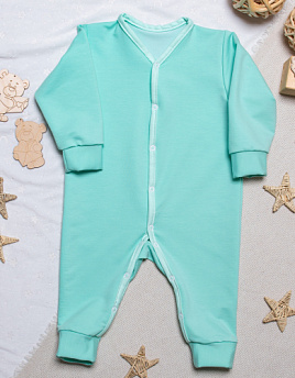 М-493 Комбинезон на кнопках с манжетами,цвет мята, от 6 мес