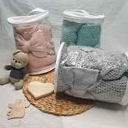 КВ-102 Вязанный комплект на выписку.  Серый