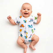 Д-33 Боди детское, муслин набивной, Дино, рост 56