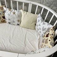 0332 Бортики в кроватку 12 шт с постельным бельем 
