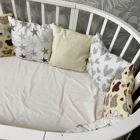 0332 Бортики в кроватку 12 шт с постельным бельем 