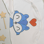 №М-497 Комбинезон с шапочкой на кнопках с принтом 