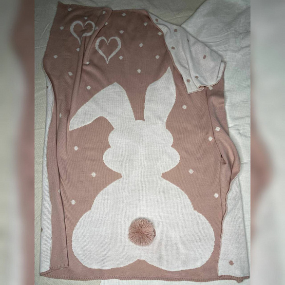 ПВ-45 Плед вязаный «Заюша» шоколад