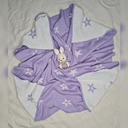 ПВ-41 Плед вязаный двухсторонний Звезда. Сирень