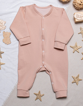 М-493 Комбинезон на кнопках с манжетами,цвет бежевый, от 6 мес