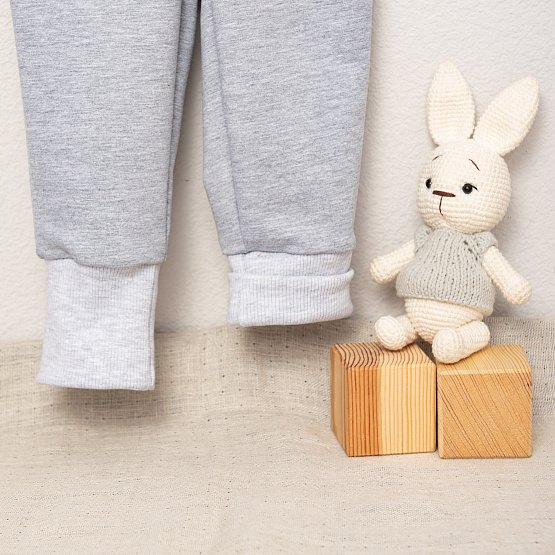 № Т-103, Брюки детские, футер двунитка, серый, рост 68